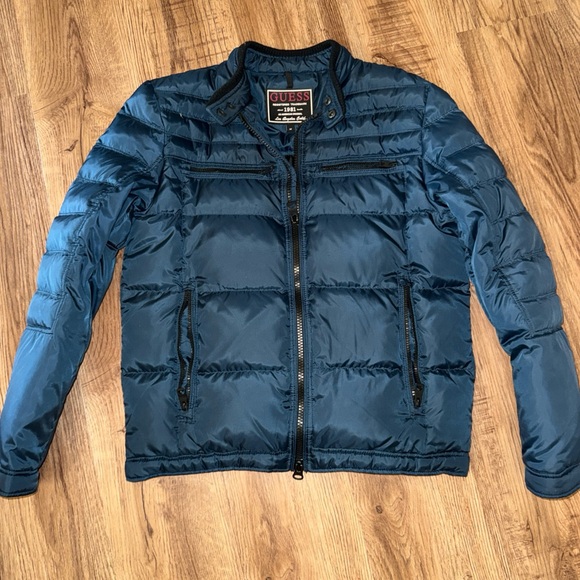 Guess Other - Men’s Navy Blue Moto Style Guess Los Angeles Jacket Size Medium